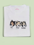 T-shirt con 3 animali con ricamo pieno