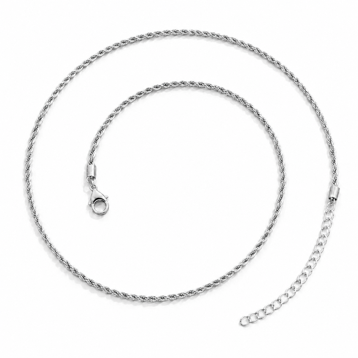 Collana attorcigliata argentata