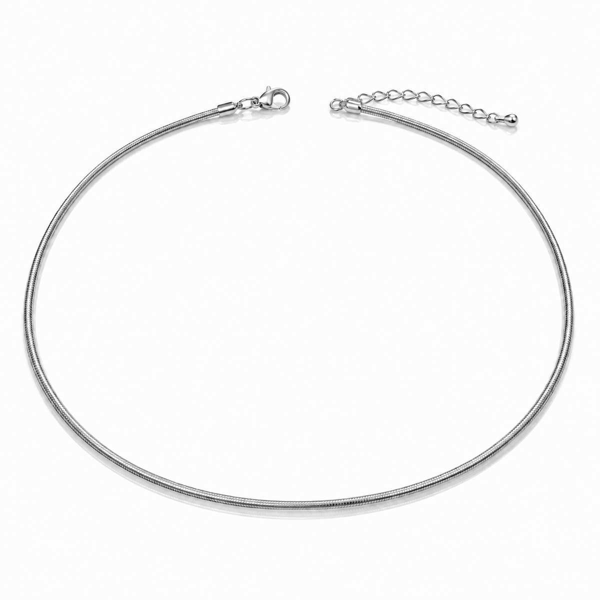 Collana liscia argentata