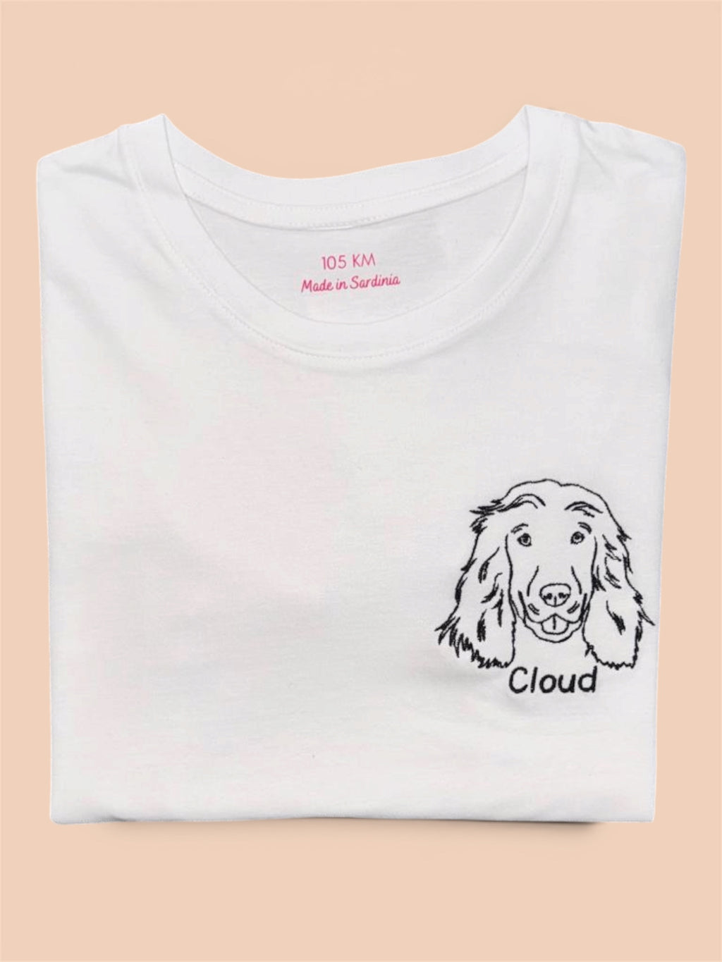 T-shirt con uno o due soggetti con ricamo solo contorno