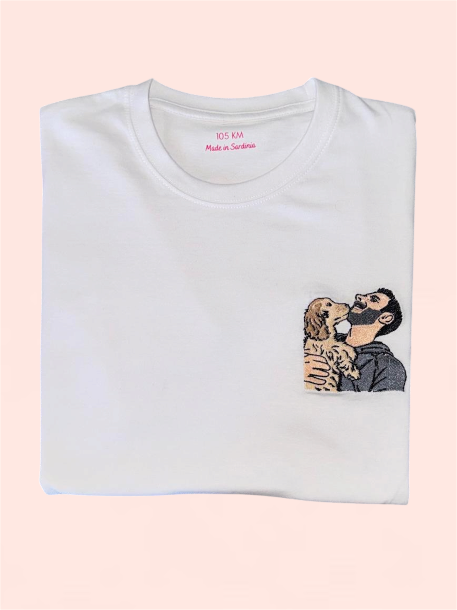 T-shirt persona e cane/gatto con ricamo pieno