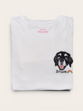 T-shirt con un soggetto con ricamo pieno