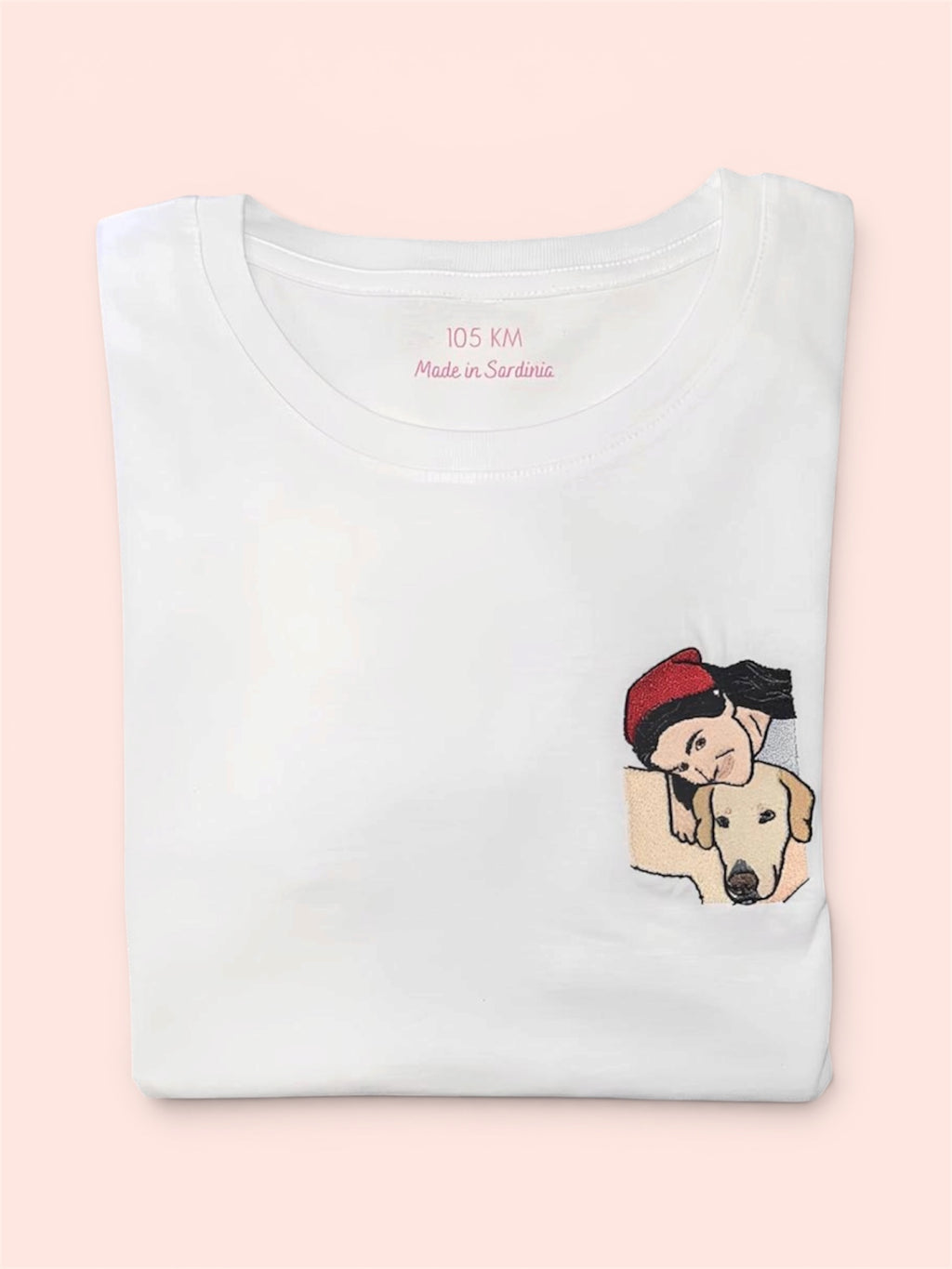 T-shirt persona e cane/gatto con ricamo pieno