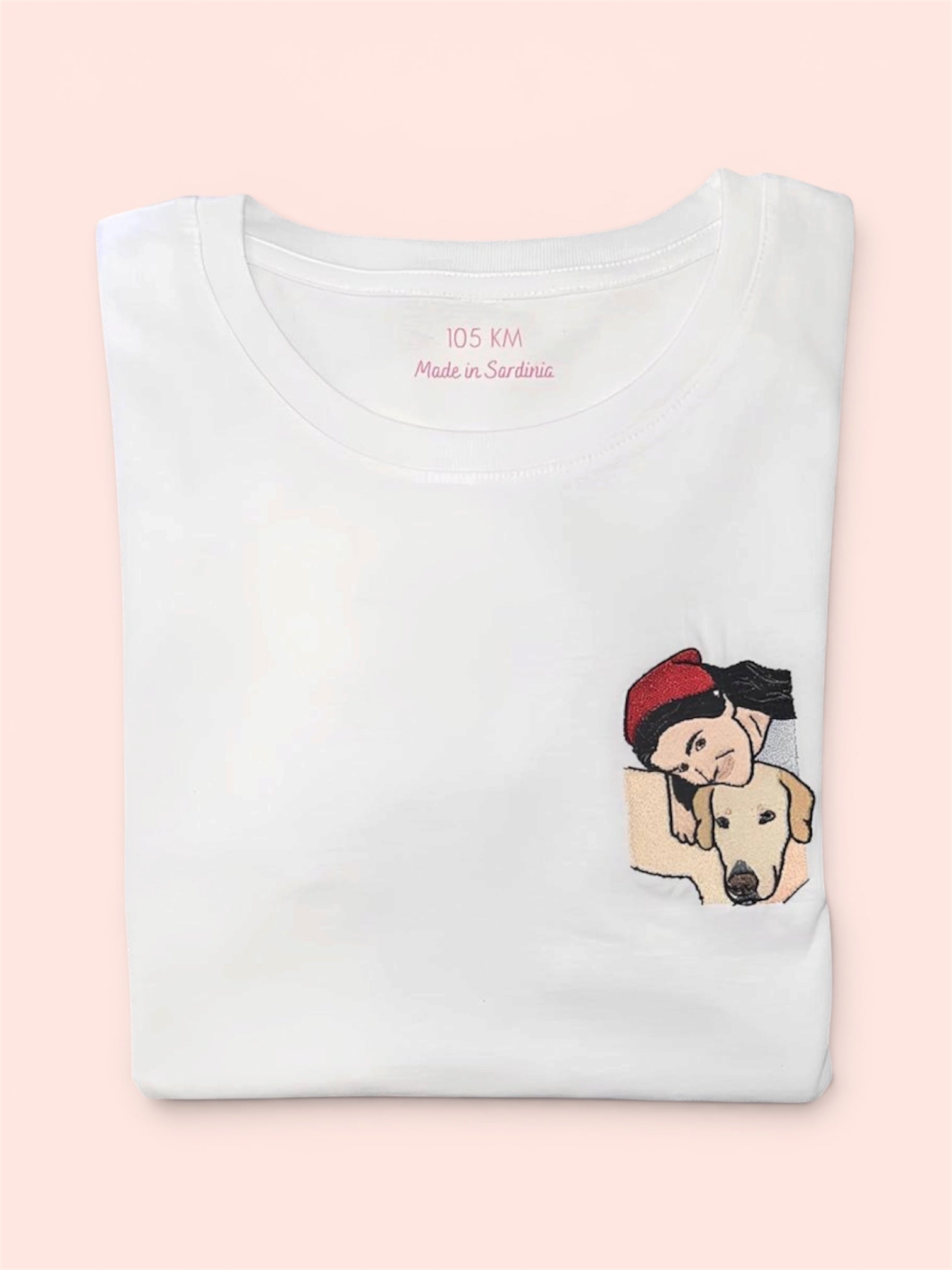 T-shirt persona e cane/gatto con ricamo pieno