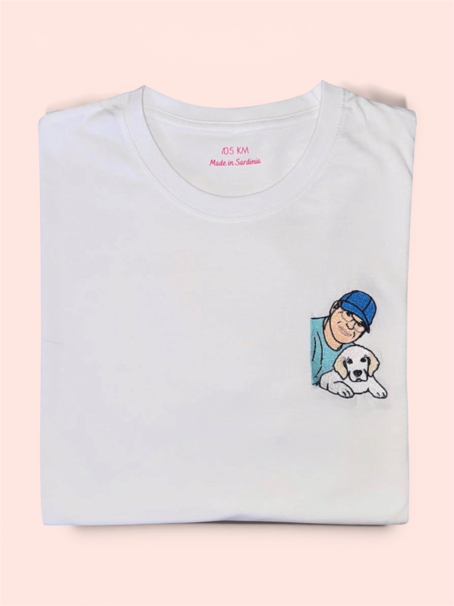 T-shirt persona e cane/gatto con ricamo pieno